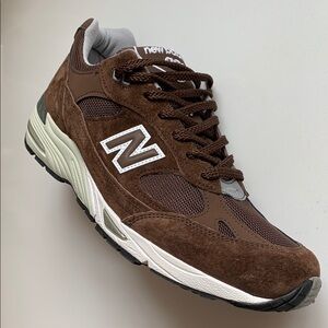 New Balance 991 Made in the UK Mocha Brown Suede Sneakers